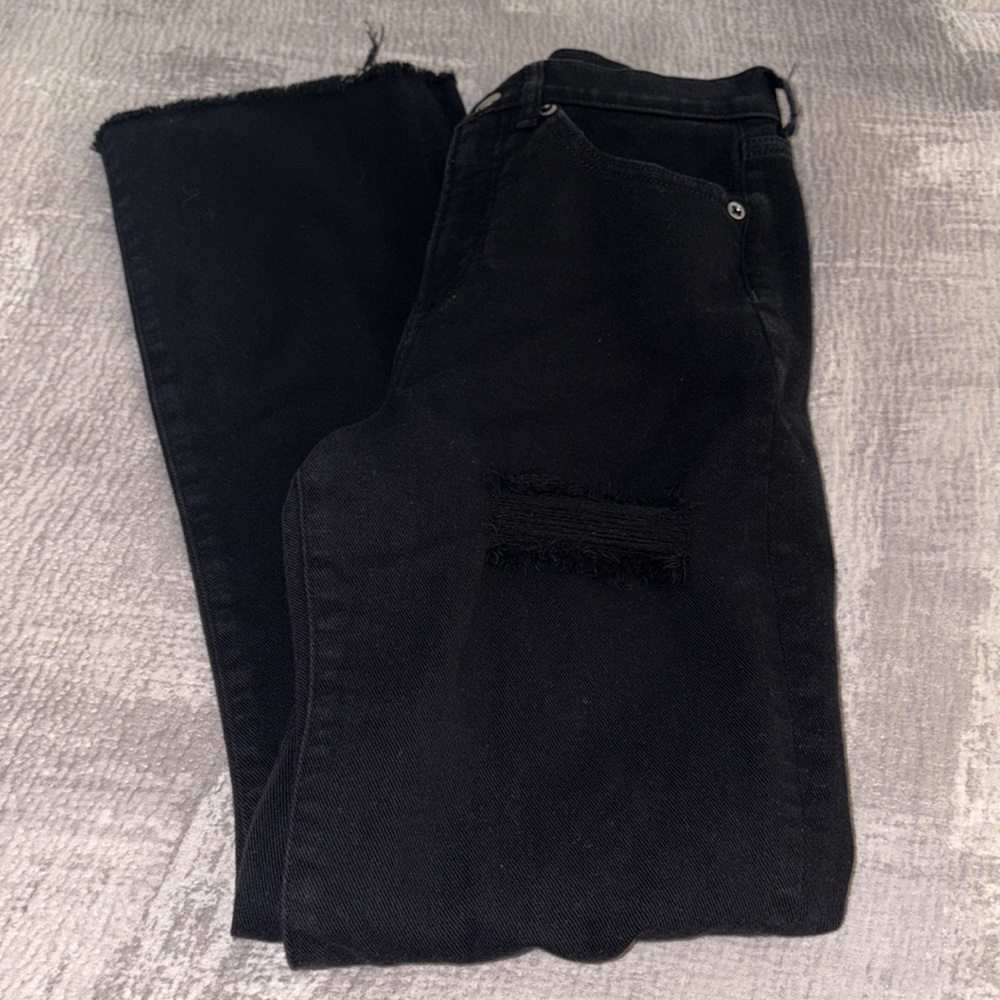 Express 90s Boot High Rise Distressed Jeans - Black - Picture 2 of 10